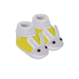 NESKA MODA Kids-Unisex Yellow Cotton Booties-picture-32