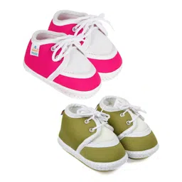 Neska Moda Newborn Baby 6 To 12 Month 2 Pair Combo Skin Friendly Soft Cotton Lace Shoes Booties-picture-38