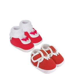 NESKA MODA Red Cotton Booties-picture-23