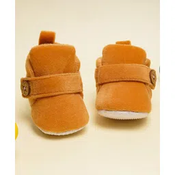 Neska Moda Solid Anti Slip Button Closure Booties - Brown-picture-12