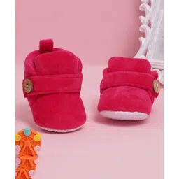 Neska Moda Solid Anti Slip Button Closure Booties - Pink-picture-15