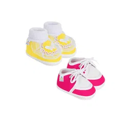NESKA MODA Unisex Kids Pack of 2 Butterfly Detail Cotton Booties-picture-34