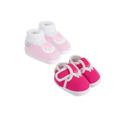 NESKA MODA Unisex Kids Pack Of 2 Butterfly Detail Cotton Booties-picture-37