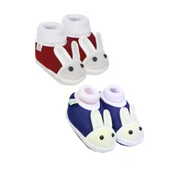 NESKA MODA Unisex Kids Pack Of 2 Cotton Booties-picture-18