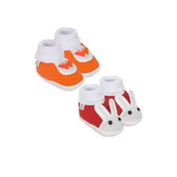 NESKA MODA Unisex Kids Pack Of 2 Rabbit Face And Butterfly Cotton Booties-picture-17