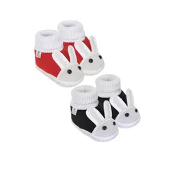 NESKA MODA Unisex Kids Pack of 2 Rabbit Face Pattern Cotton Booties-picture-10
