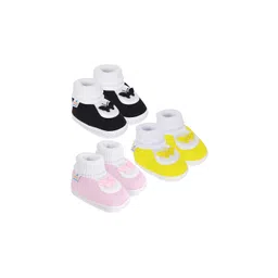 NESKA MODA Unisex Kids Pack of 3 Butterfly Detail Cotton Booties-picture-28