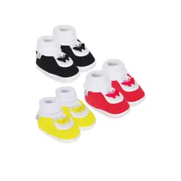 NESKA MODA Unisex Kids Pack of 3 Cotton Booties-picture-21