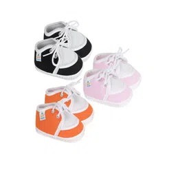 NESKA MODA Unisex Kids Pack Of 3 Cotton Lace-Up Booties-picture-20