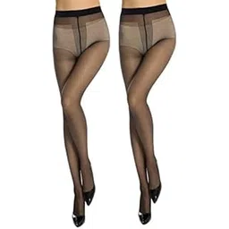 neska moda Women & Girls 2 Pair Transparent Nylon Panty Hose Stockings-picture-53