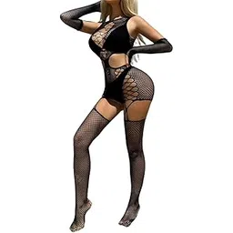 neska moda Women's Fishnet Lingerie Body Stocking Babydoll Bodysuit for Sex Naughty Sleepwear Role Play Hollow Nightwear Nightgowns-STK242-picture-25