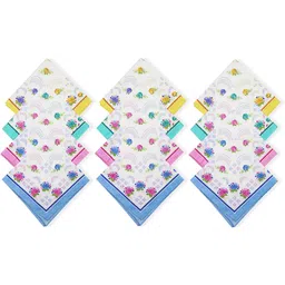 Neska Moda Women's Floral Cotton 33X33 CM ["Multicolor"] Handkerchief-picture-15