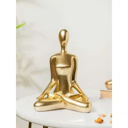 Nestasia Artisanal Stunning Golden Resin Made Showpiece Sitting In Lotus Position Meditation Pose-picture-29