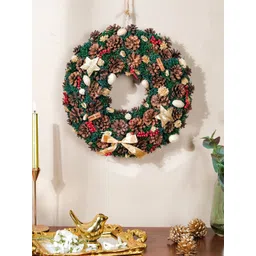 Nestasia Beige & Green Christmas Pinecones & Berries Decor-picture-20