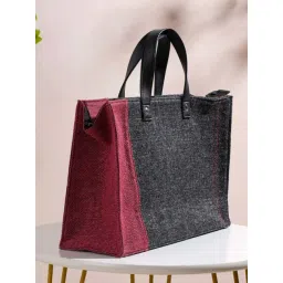 Nestasia Black And Red Eco-Friendly Multipurpose Zippered Jute Waterproof Lunch Bag (15 X 10 Inch)-picture-23