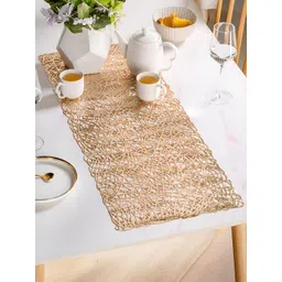 Nestasia Brown Textured Laser Cut Style Table Runner-picture-33