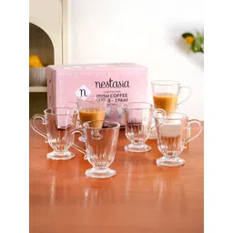 Nestasia Transparent Textured Glass Transparent Glass Set of Cups and Mugs-picture-12