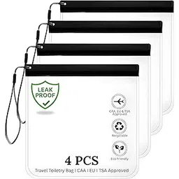 nestixy TSA Approved Clear Toiletry Bags 4 Pack – Leakproof Travel Liquid Bags for Hand Luggage, Airport Security Compliant, Reusable PVC Cosmetic Organizer, 20x20cm 1L-picture-41