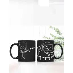 Nestroots Black Stoneware Noir Quote Brew Coffee Mug (0.325 L)-image-46