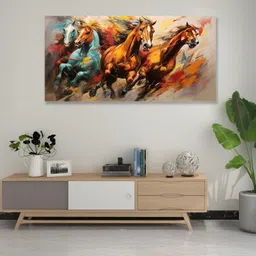 nestroots Brown & Blue Canvas Painted Wall Art-picture-36