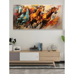 nestroots Brown & Blue Equine Encounter in Art Wall Paintings-picture-21