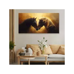 Nestroots Brown Canvas Majestic Equine Encounter In Art Wall Painting - Single Frame-picture-10