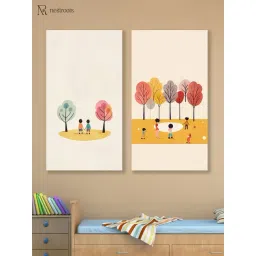 Nestroots Children's Joyful Outdoor Playtime Multi Frame Solid Canvas Wall Painting - Set of 2-picture-33