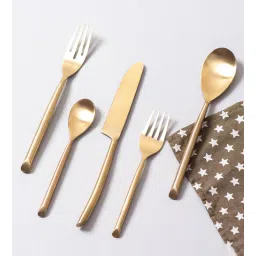 nestroots Curvesome Cutlery Gold Set of 5-picture-27