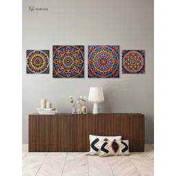 Nestroots Elegant Mandala Canvas Art Collection Stretch Canvas Frame Wall Painting - Set of 4-picture-36