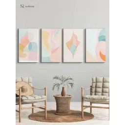 Nestroots Elegant Pastel Multi Frame Abstract Canvas Wall Painting - Set of 4-picture-37