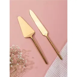 Nestroots Gold Stainless Steel Cake Server & Knife - Set of 2-picture-22