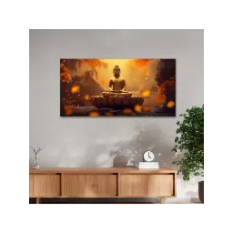 Nestroots Multicolor Canvas Buddha Painting Amidst Autumn Serenity Wall Painting - Single Frame-picture-25