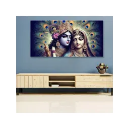 Nestroots Multicolor Canvas Radha Krishna Colors Of Love Wall Painting - White Floating Frame-picture-20