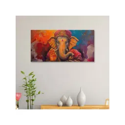 Nestroots Multicolor Canvas Vibrant Ganesha Artistry Wall Painting - Single Frame-picture-34