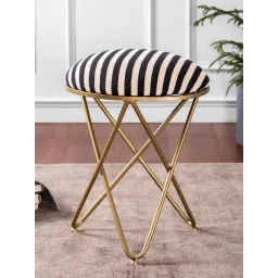 Nestroots Printed Black & White Cotton Foot Stool Ottoman-picture-19