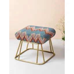 Nestroots Printed Blue Cotton Canvas Puffy Pouffes Ottoman-picture-36