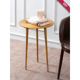 Nestroots Printed Gold Aluminium Contemporary Side Table - Set of 2-picture-34