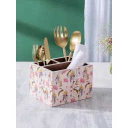 Nestroots Printed Pink Mango Wood 3 Section Cutlery Holder-picture-14