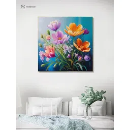 Nestroots Vibrant Flowers Gold Frame Floral Canvas Wall Painting-picture-37