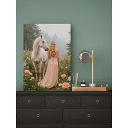 nestroots White & Green The Forests Embrace Horse Canvas Wall Art-picture-33