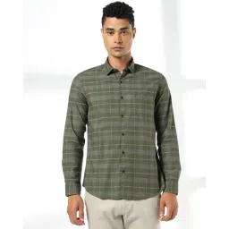 netplay Men Checked Slim Fit Shirt with Patch Pocket image 5