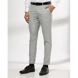 netplay Men Checked Slim Fit Flat-Front Trousers-picture-18
