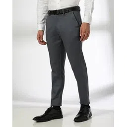 netplay Men Slim Fit Flat-Front Dobby Trousers-picture-53