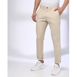 netplay Men Tapered Fit Flat-Front Chinos-picture-27