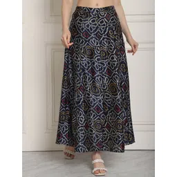NEUDIS Bandhani Printed Maxi Flared Skirt-picture-17