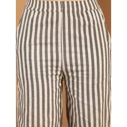NEUDIS Black & White Cotton Stripes Trousers image 5