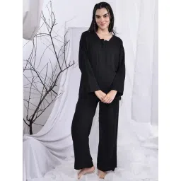 NEUDIS Black Cotton Night Suit-picture-23