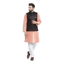 NEUDIS Black Mandarin Collar Nehru Jacket-picture-47