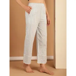 NEUDIS Blue & White Cotton Stripes Lounge Pants-picture-41