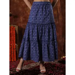 NEUDIS Blue Floral Print Maxi Skirt-image-28